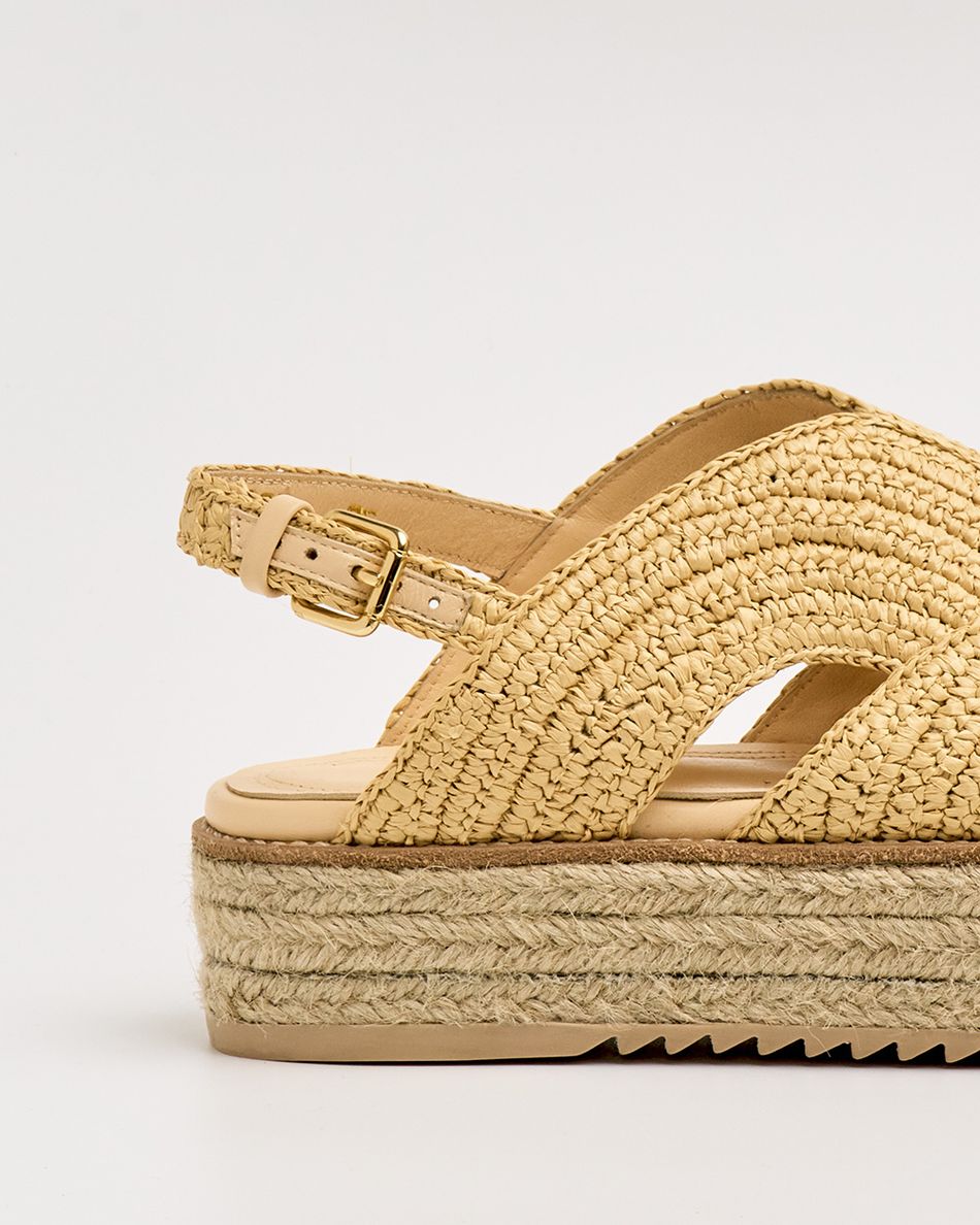 Flatform Luna Crochê Bege