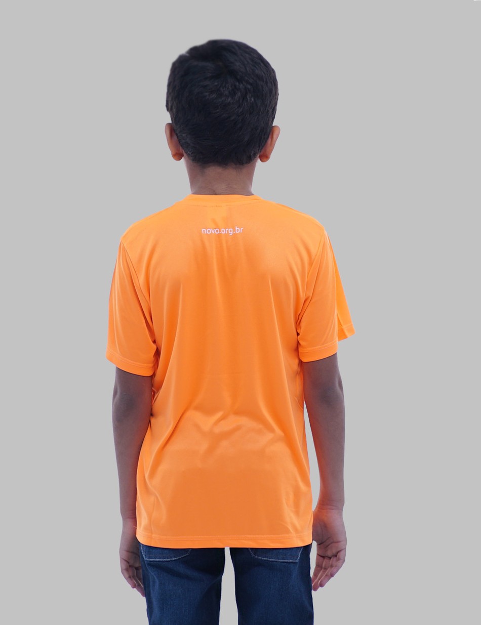 Camiseta Dryfit Laranja Neon Infantil (Unissex)