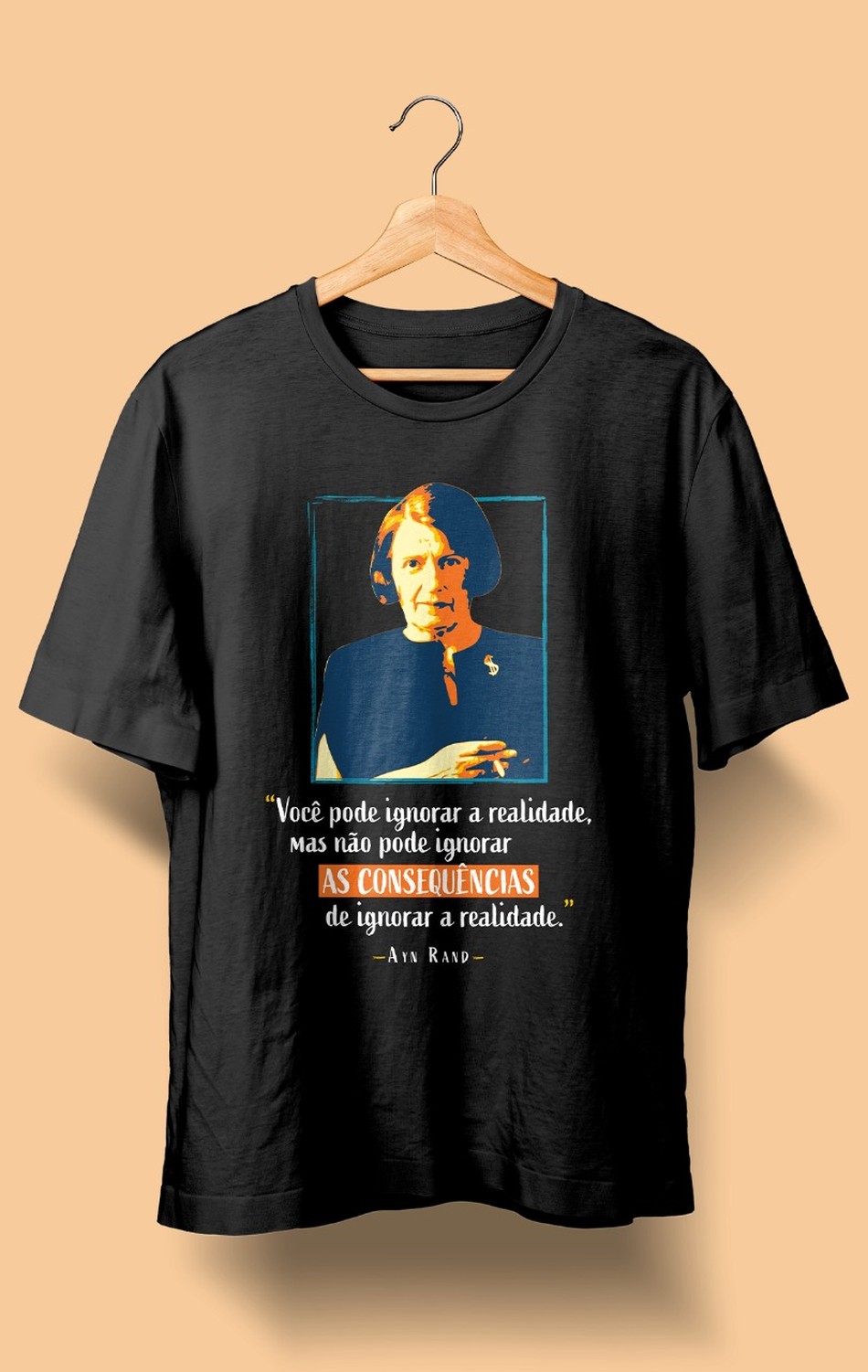 Camiseta Ayn Rand Preta (Feminina)