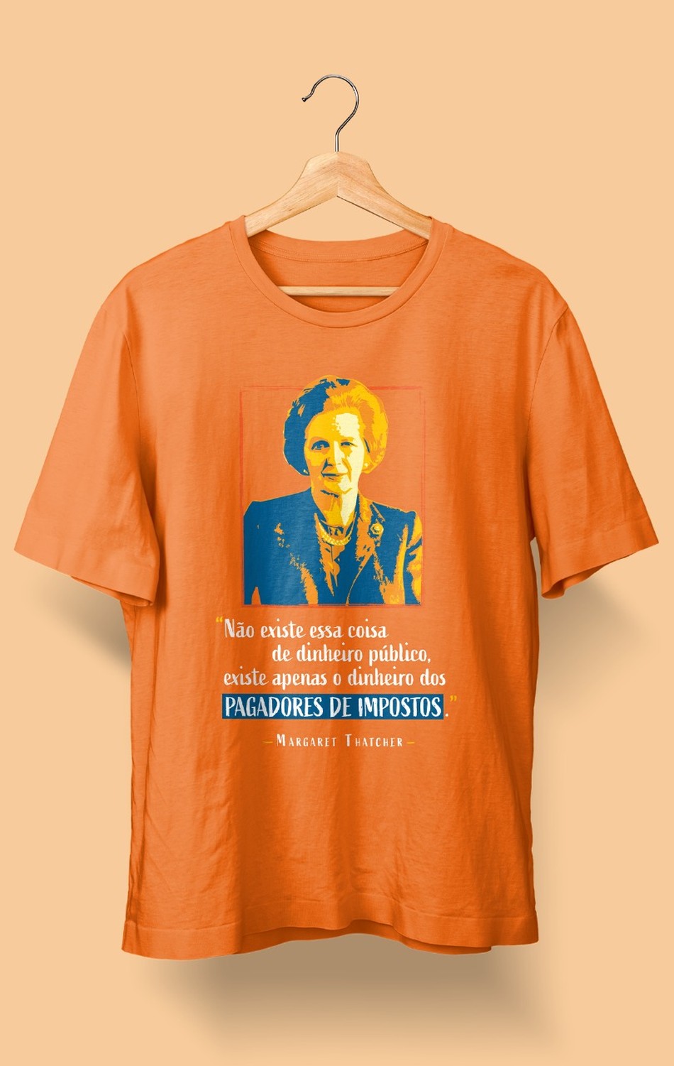 Camiseta Margaret Thatcher Laranja (Feminina)