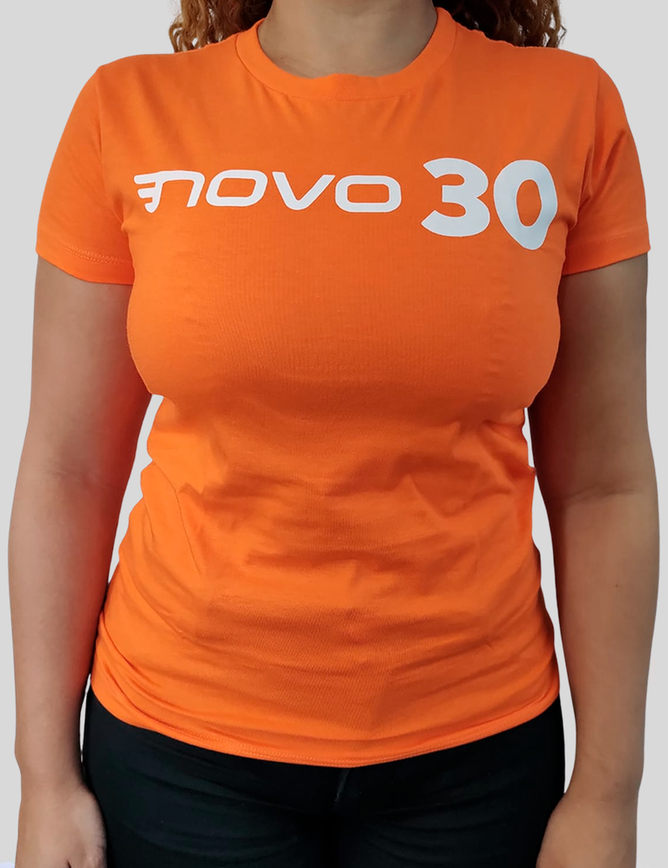 Camiseta Novo30 Laranja (Feminina)
