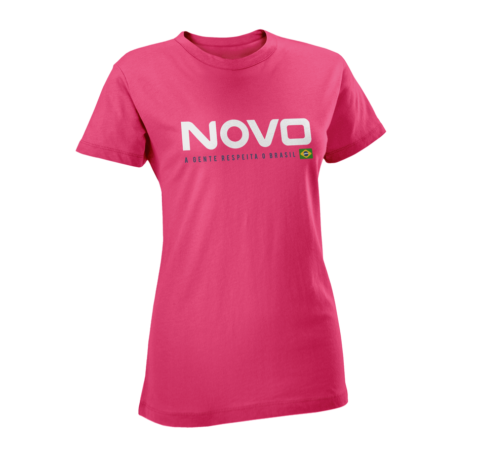 Camiseta de Algodão Rosa (Feminina)