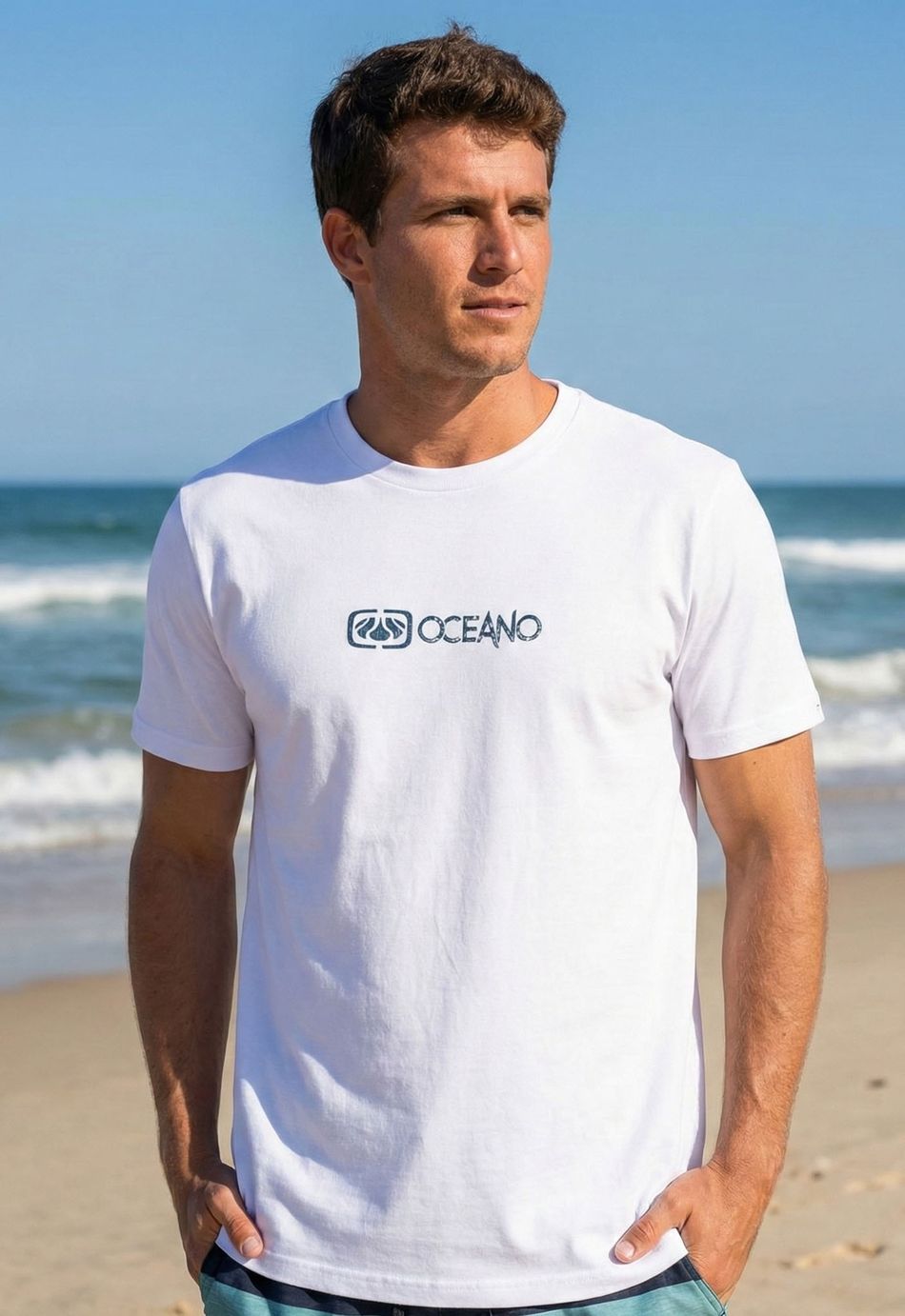 CAMISETA OCEANO ESSENCIAL TECH USE MAIS, LAVE MENOS
