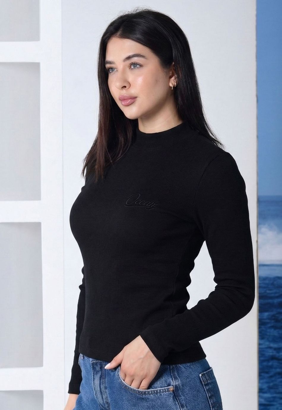 CAMISETA MANGA LONGA OCEANO FEMININA CANELADA