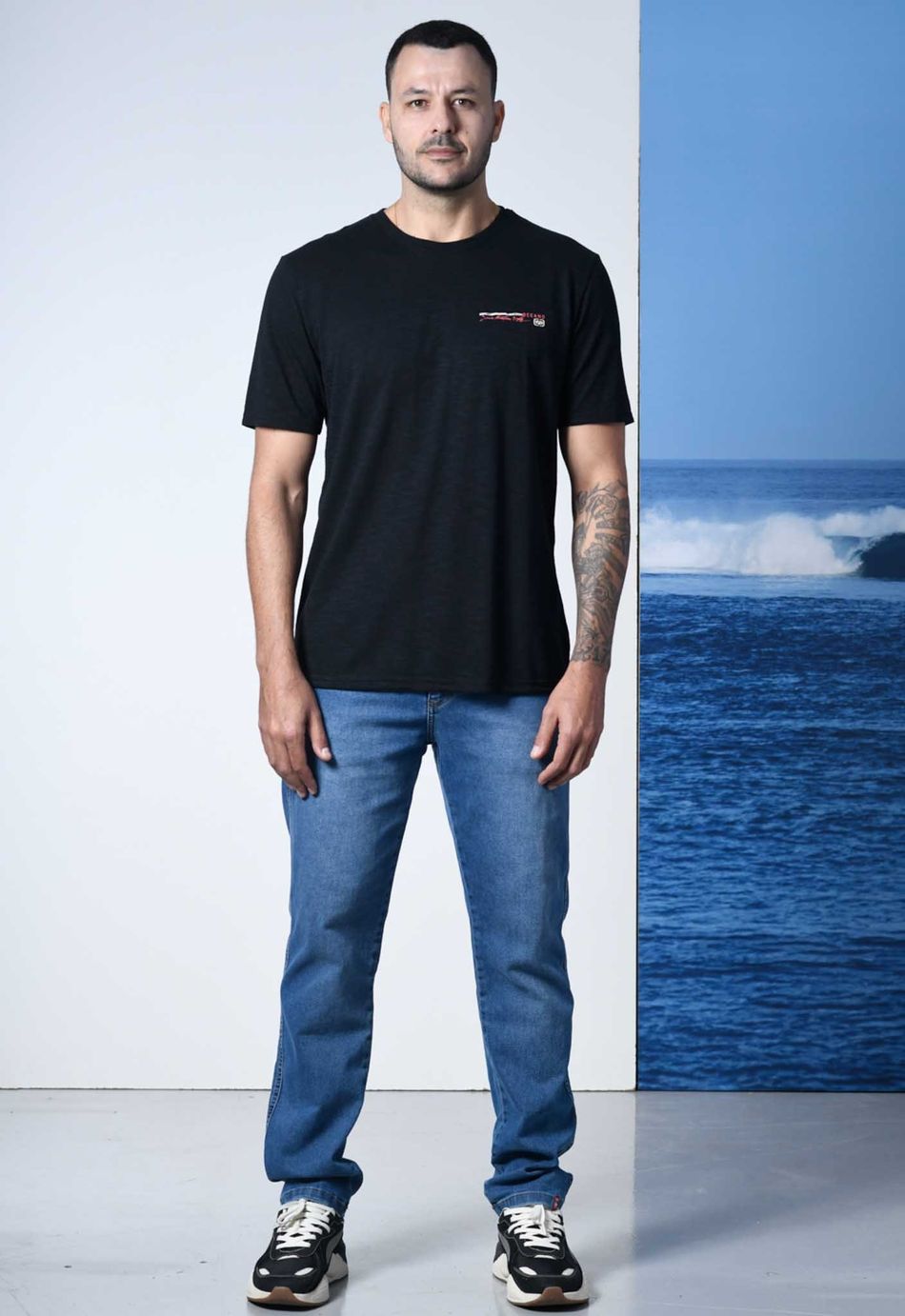 CALÇA JEANS  TAPER OCEANO