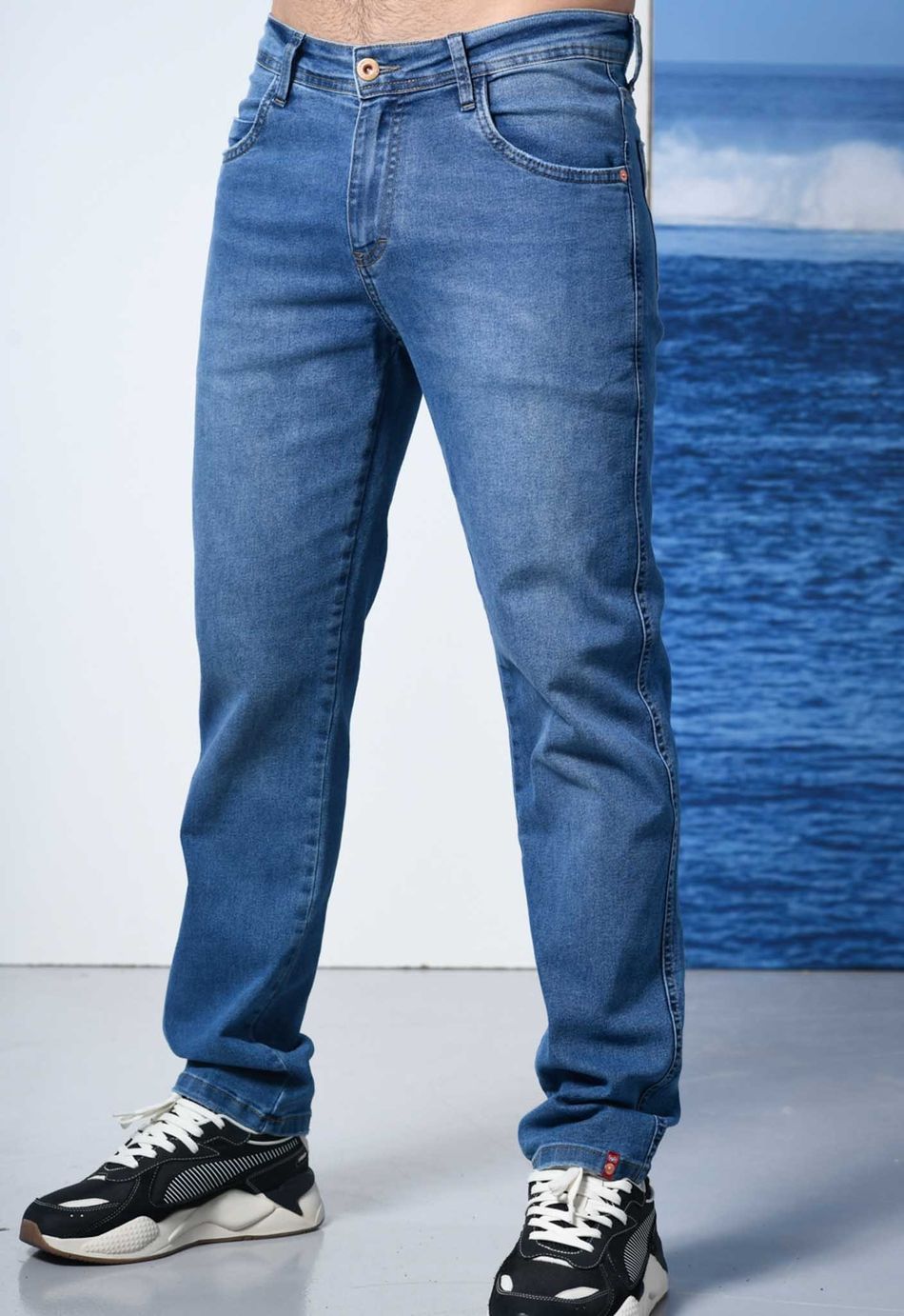 CALÇA JEANS  TAPER OCEANO