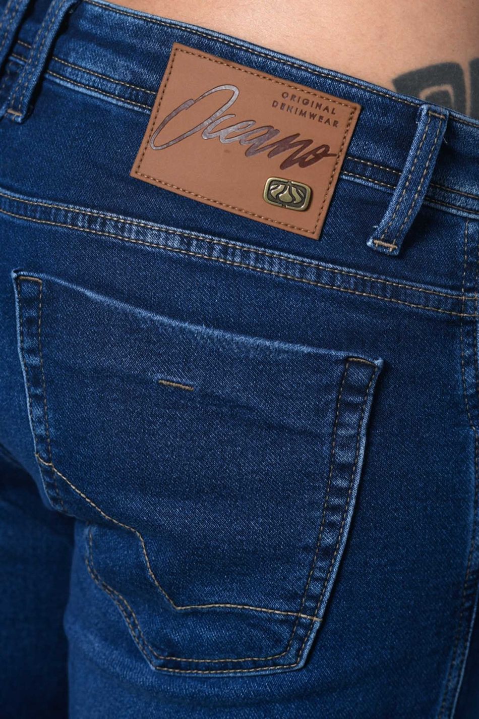 CALÇA JEANS SLIM OCEANO DENIM MALHA