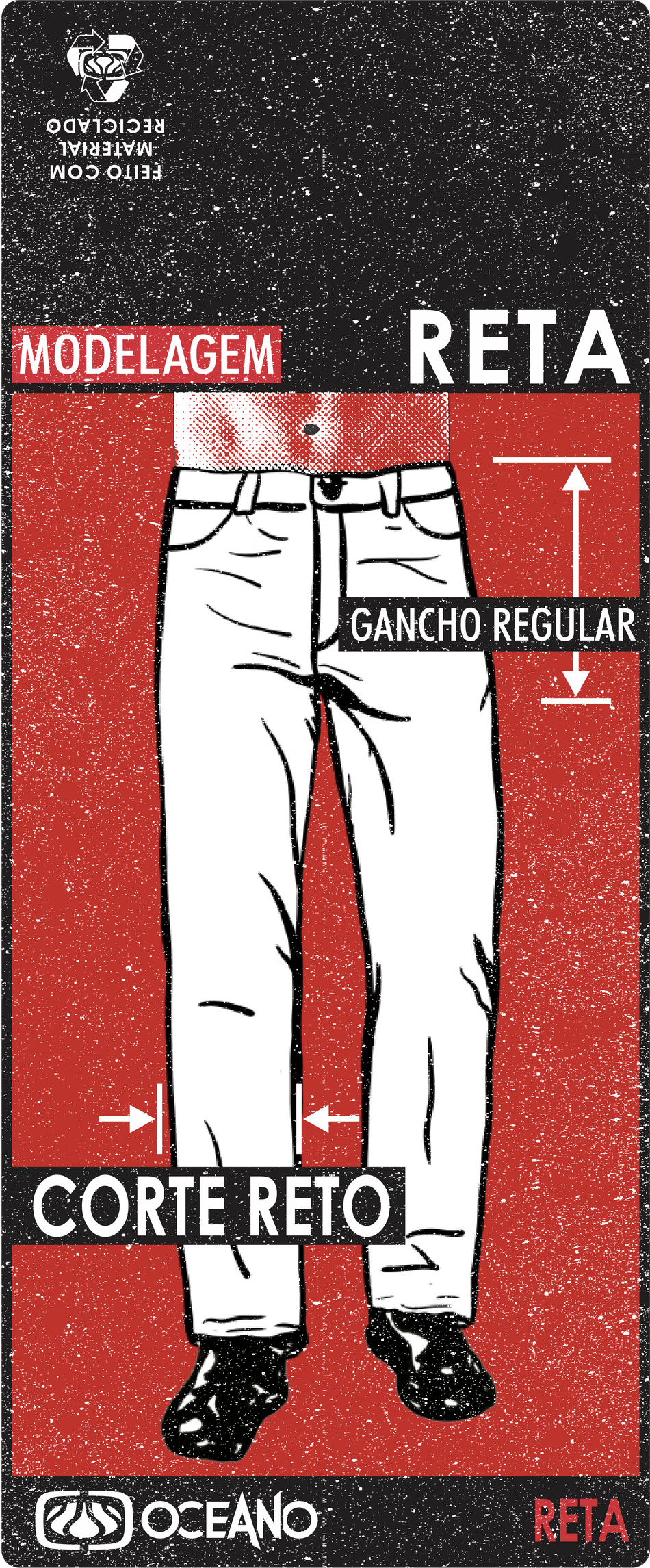CALÇA JEANS RETA OCEANO ECO DENIM