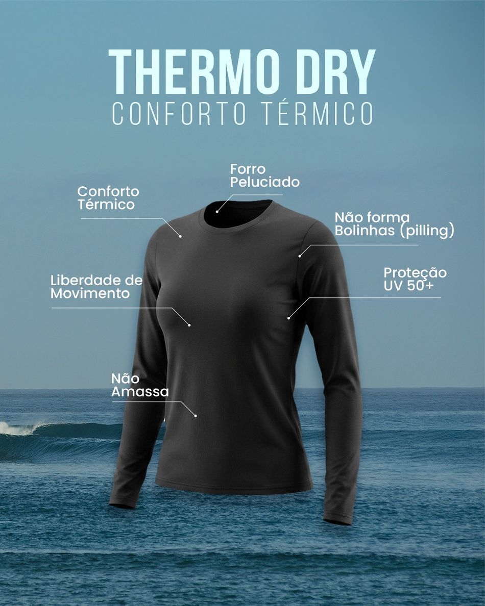 CAMISETA MANGA LONGA FEMININA THERMO DRY