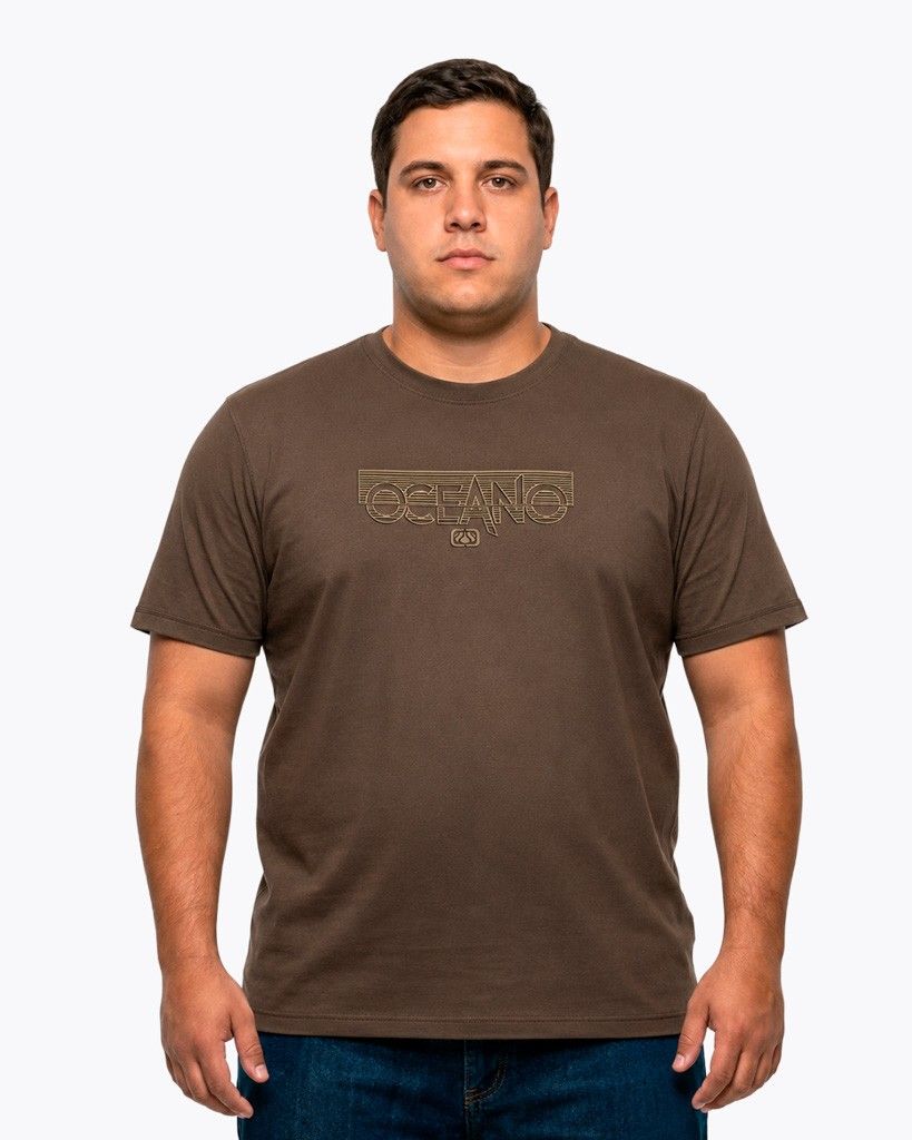 CAMISETA PLUS SIZE OCEANO RELEVO GOLD