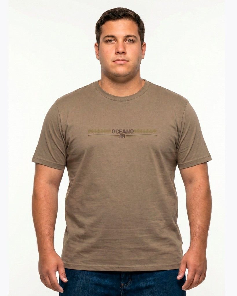 CAMISETA OCEANO PLUS SIZE RELEVO MALHA CONFORTO