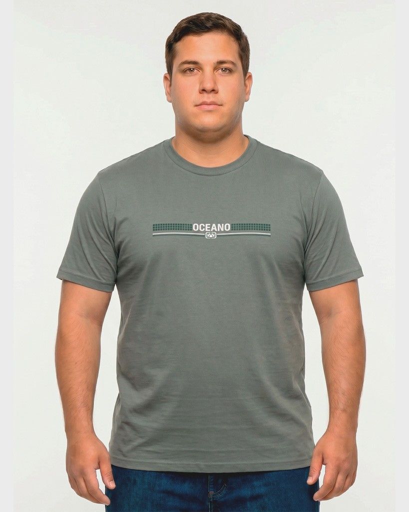 CAMISETA OCEANO PLUS SIZE RELEVO MALHA CONFORTO