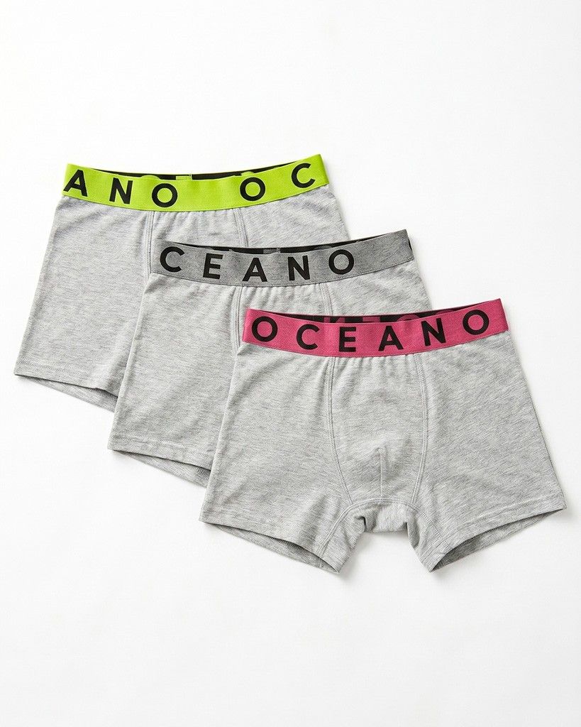 KIT 3 CUECAS BOXER OCEANO MESCLA NEON