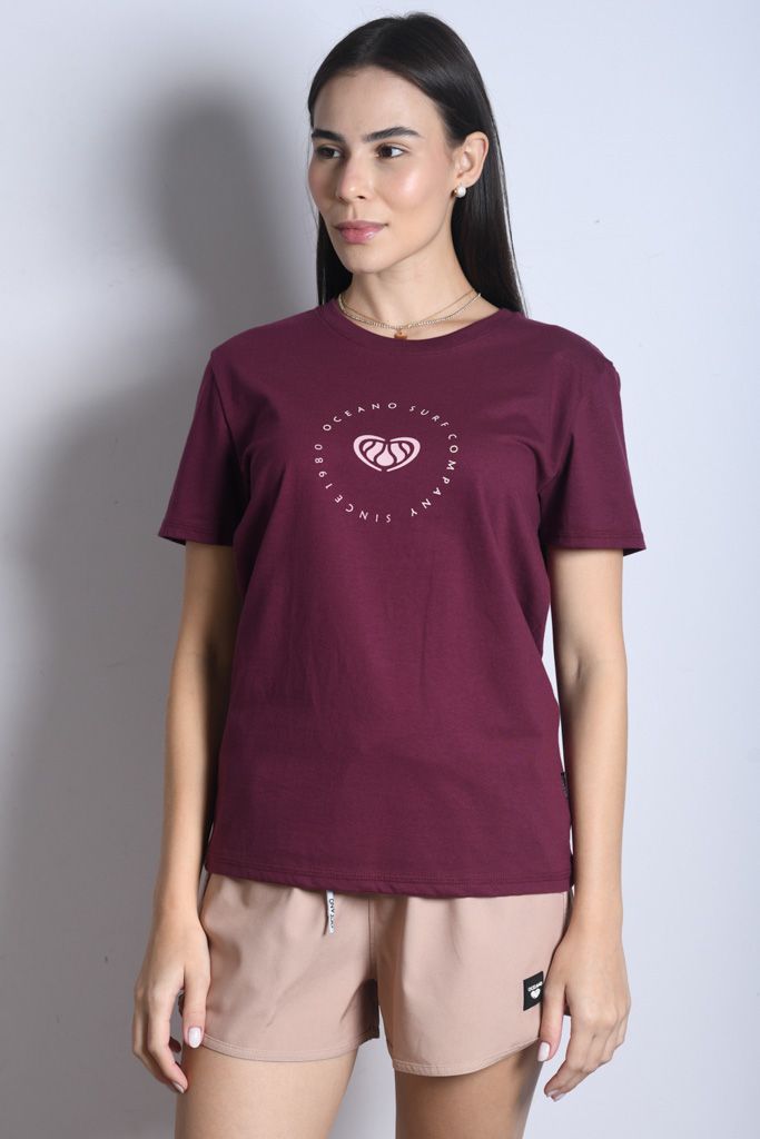 CAMISETA OCEANO FEMININA BASIC FIT MALHA