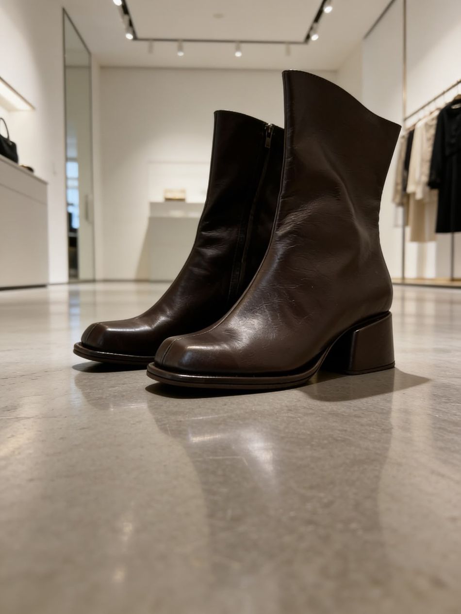 BOTA CANO MÉDIO SALTO MÉDIO MARROM FOSCO