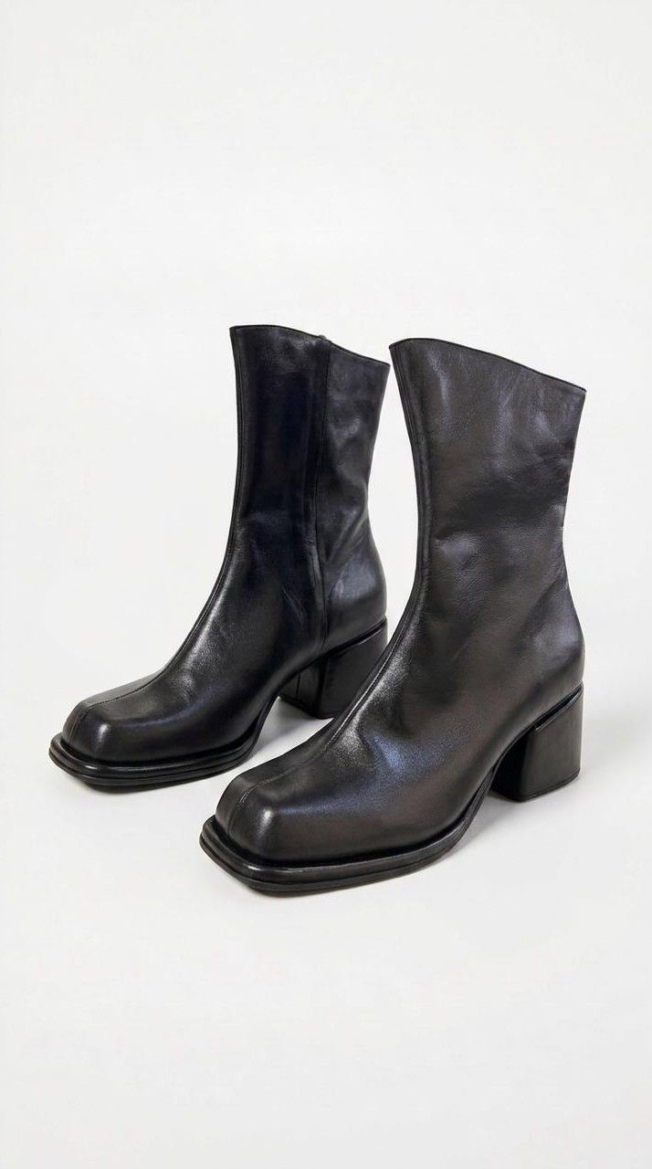 BOTA CANO MÉDIO SALTO MÉDIO PRETA
