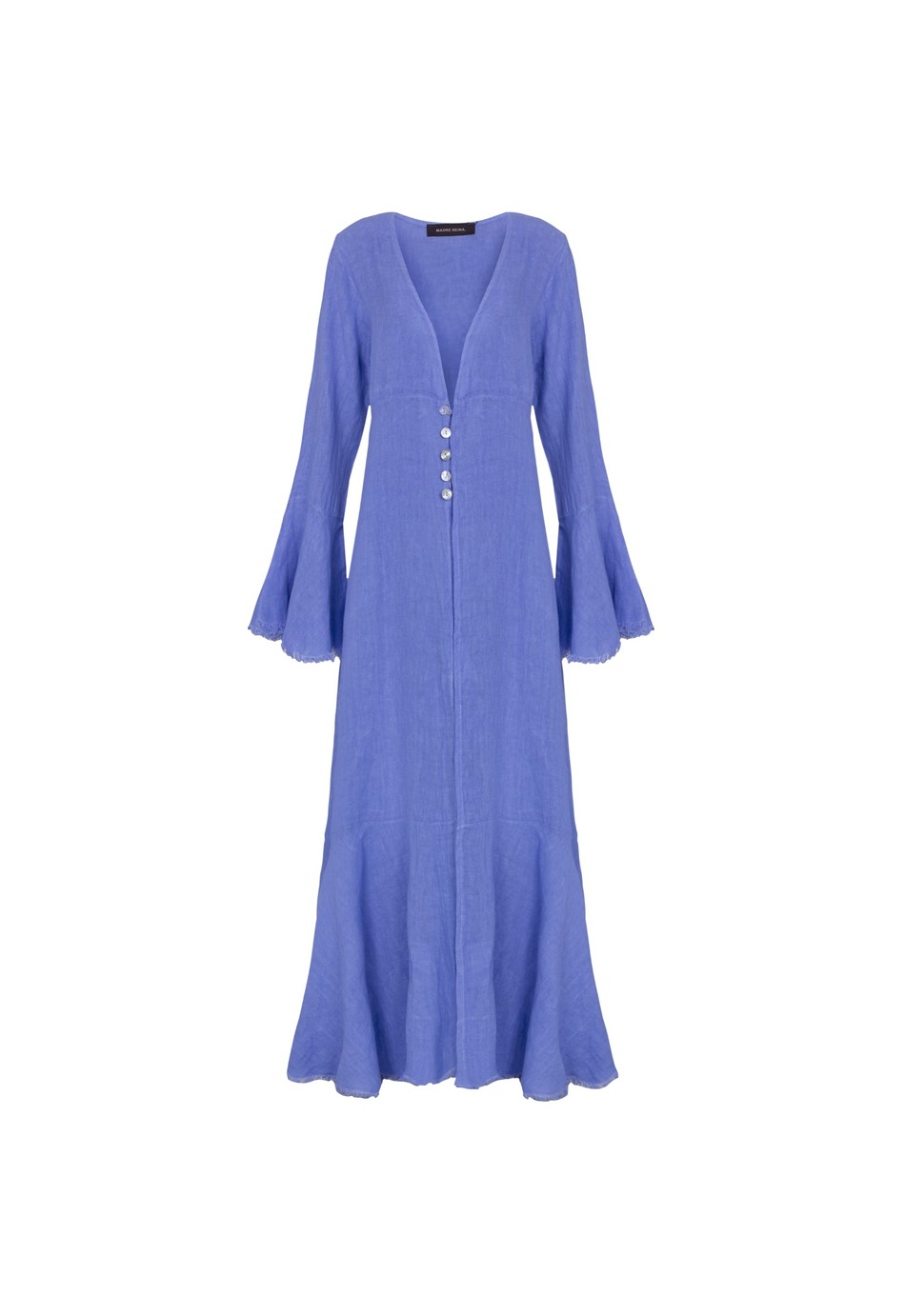 VESTIDO LUNA MADRE REINA LINHO AZUL LAVANDA