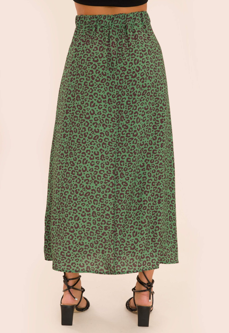 SAIA MIDI ALICE ANIMAL PRINT VERDE MILITAR