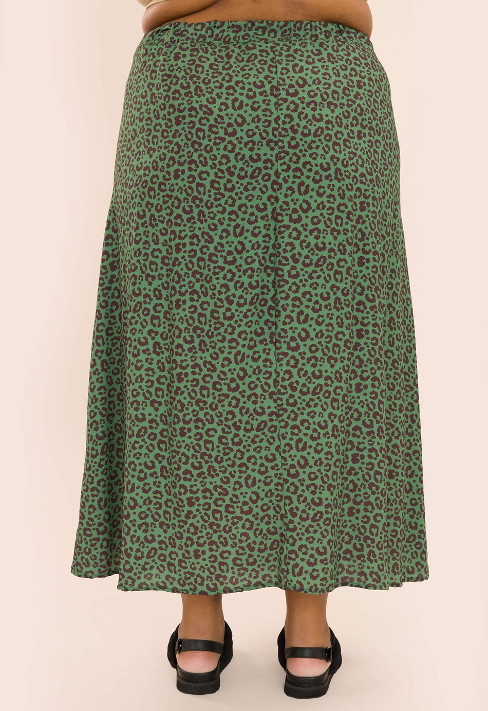 SAIA MIDI ALICE ANIMAL PRINT VERDE MILITAR