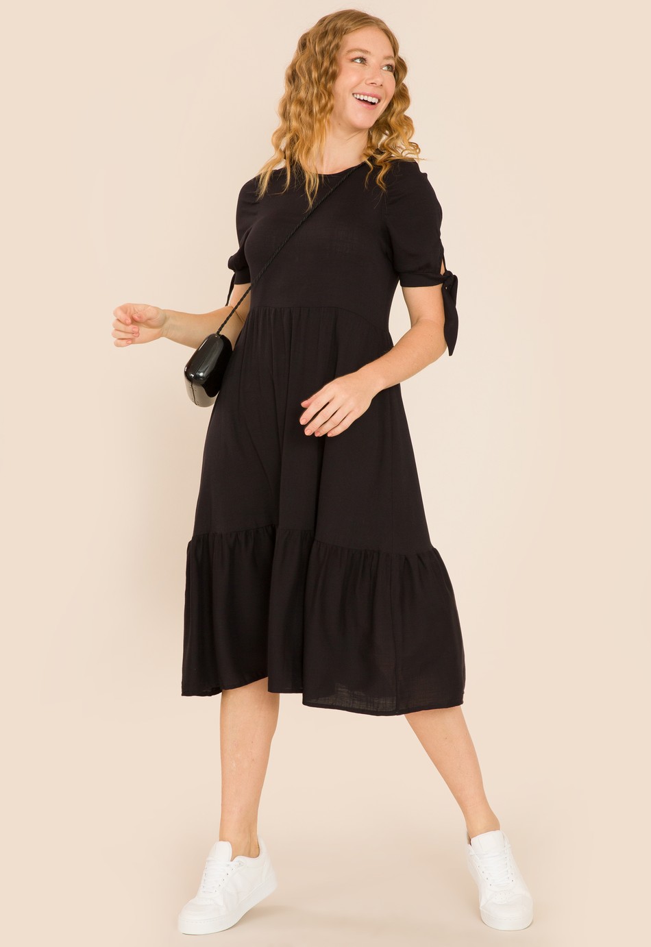 VESTIDO DE VISCOSE MIRANDA PRETO