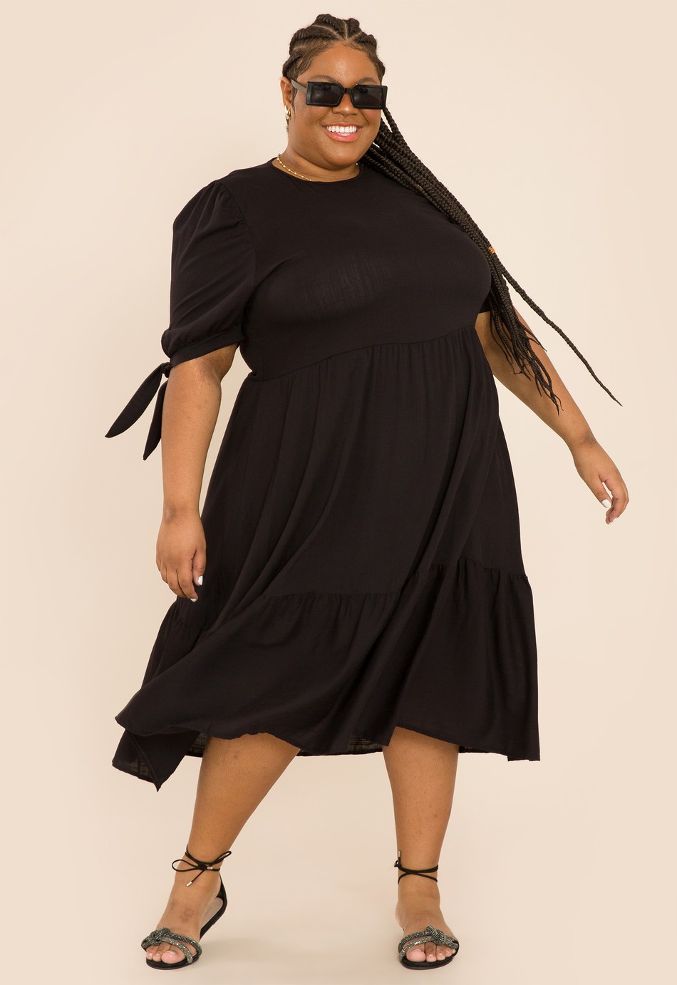 VESTIDO DE VISCOSE MIRANDA PRETO