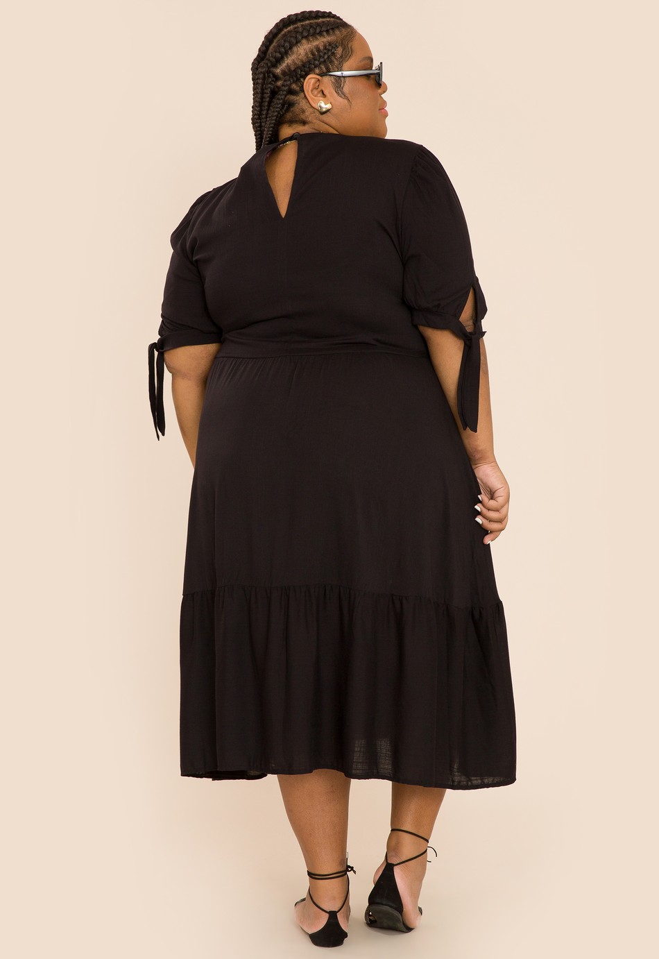 VESTIDO DE VISCOSE MIRANDA PRETO