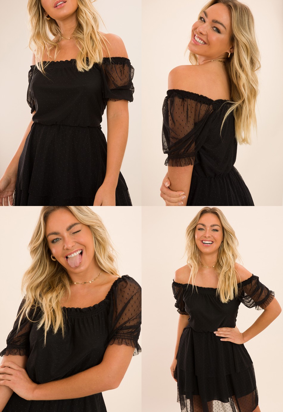 VESTIDO CURTO DE TULE PRETO BRIGITTE