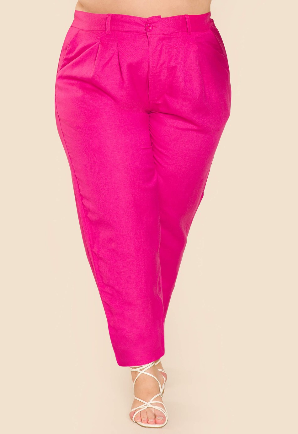 CALÇA ALFAIATARIA DE LINHO CELINA PINK