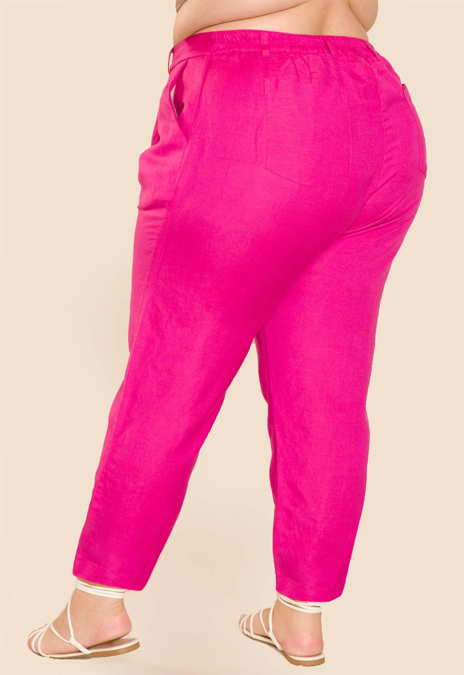 CALÇA ALFAIATARIA DE LINHO CELINA PINK