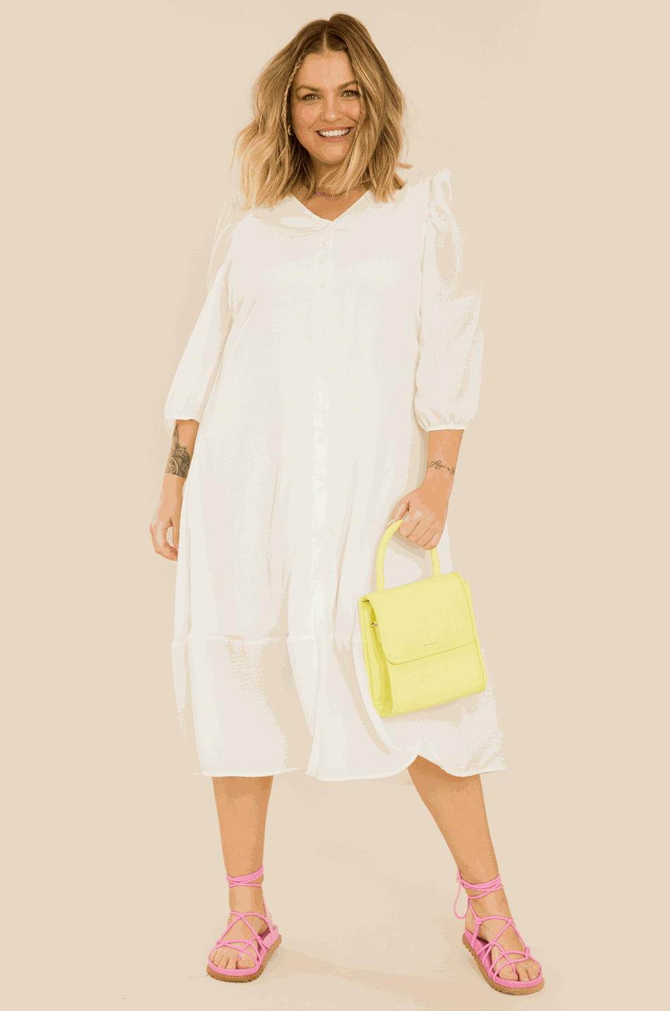 VESTIDO LONGO BRENDA OFF-WHITE