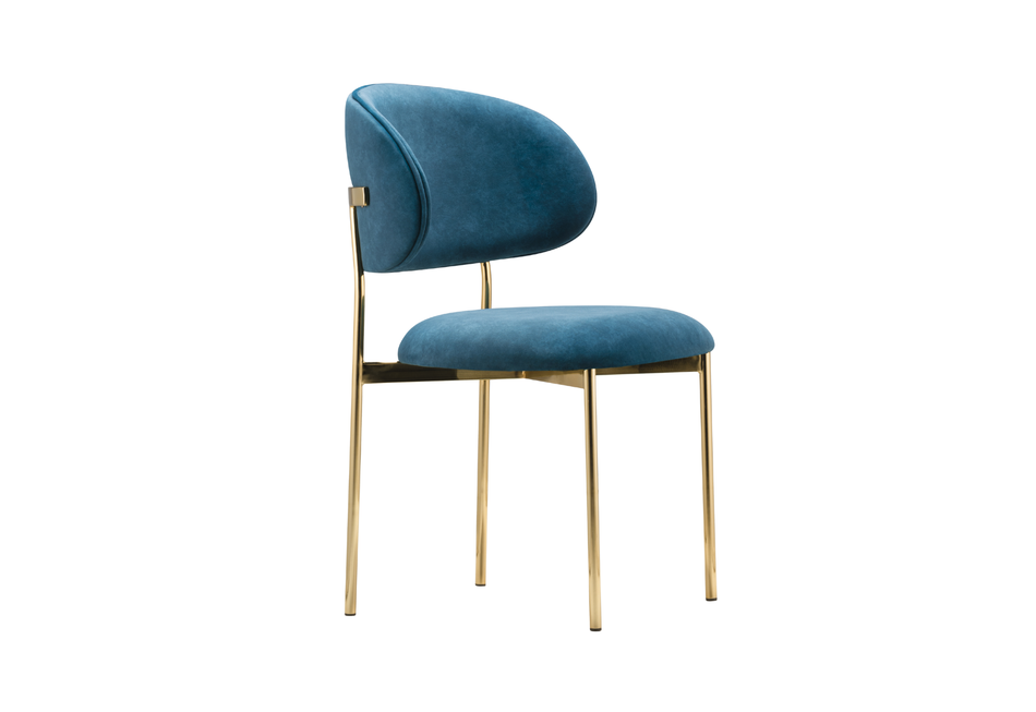Cadeira Eliza - Suede Azul