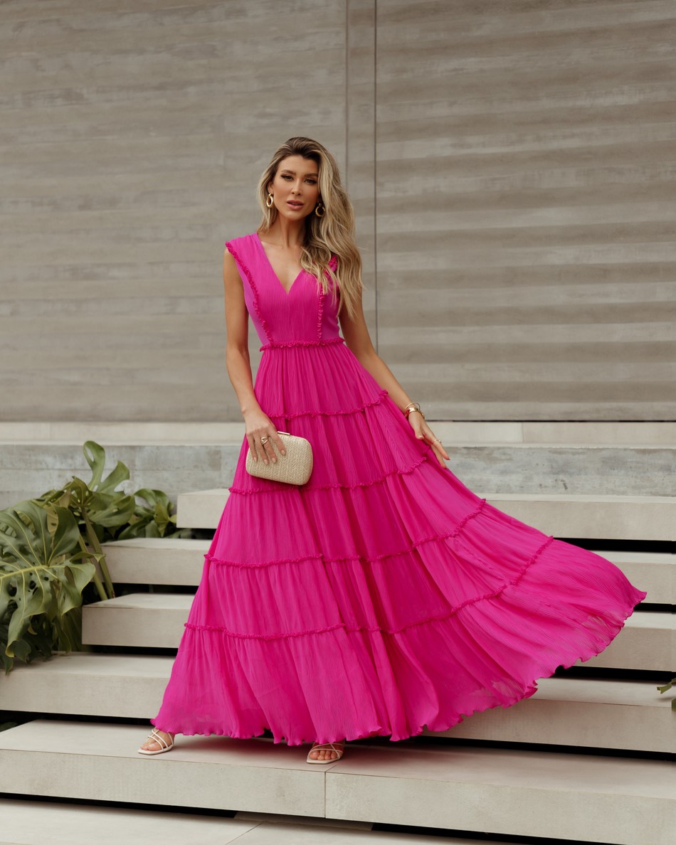 Vestido Longo Fluído Cancún - Ton Âge