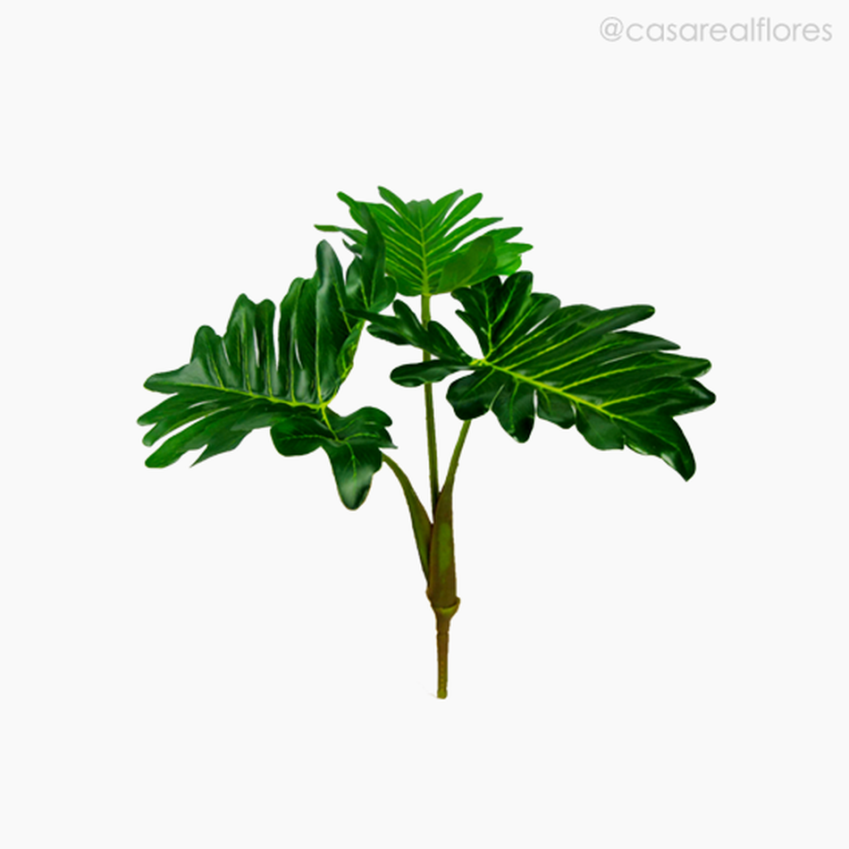 Imagem 1 do produto Buquê Folha Philodendron X3 Artificial - Verde Escuro (11132)