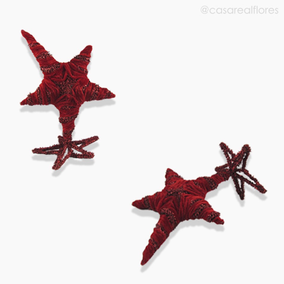 Imagem 4 do produto Estrela Decorativa Veludo P - Vermelho (9124)