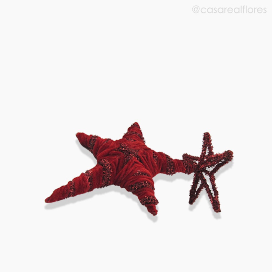 Imagem 2 do produto Estrela Decorativa Veludo P - Vermelho (9124)