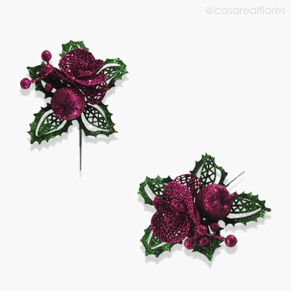 Imagem 4 do produto Pick Ornamental Com Orquídea Artificial - Rosa (3615)