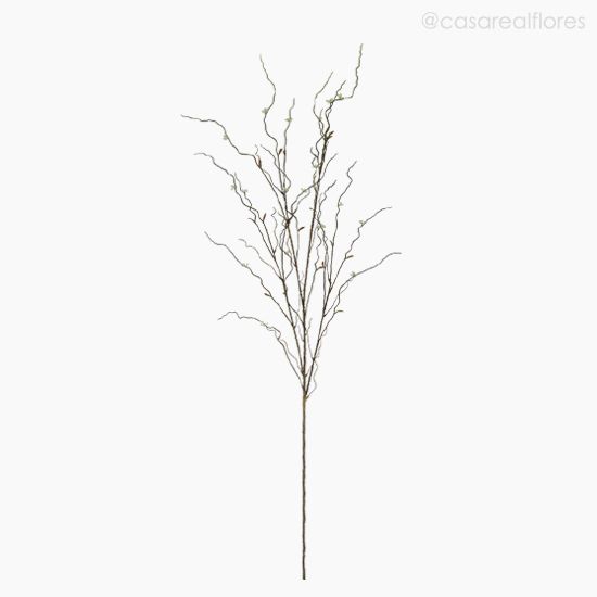 Imagem 1 do produto Galho de Vime Com Flor Artificial - Marrom (7900)