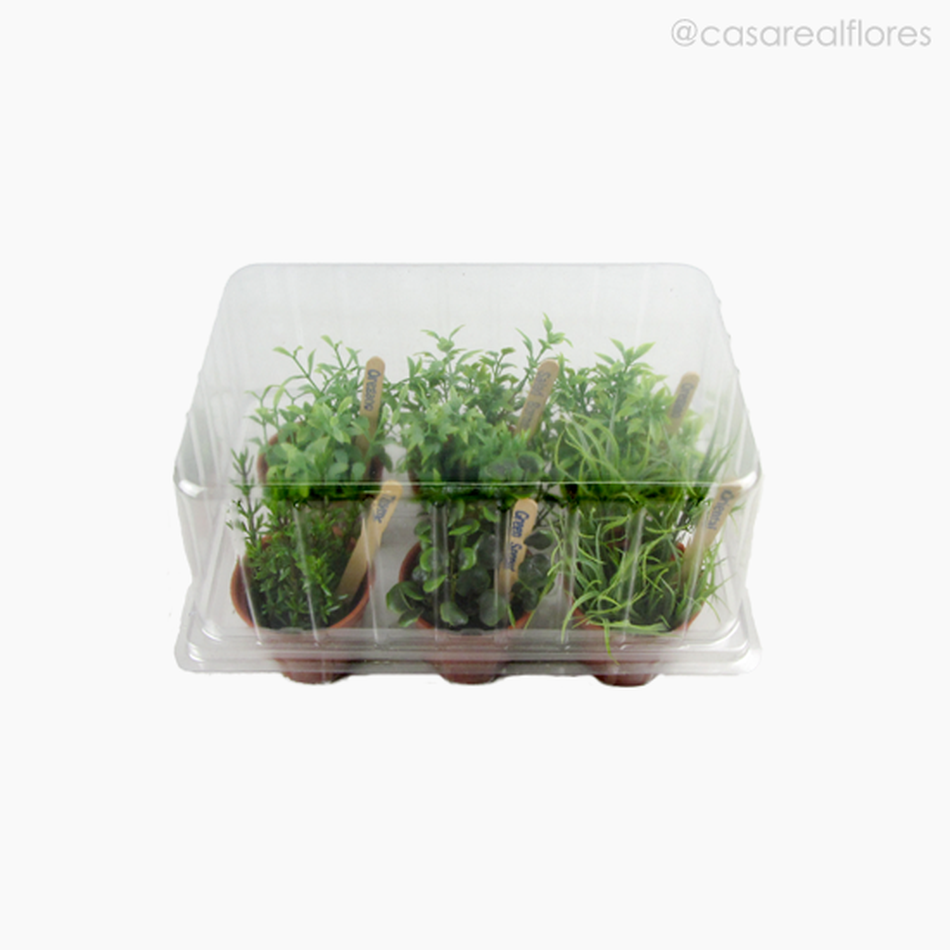 Imagem 1 do produto Mini Ervas no Vasinho Artificial - Verde (9572)
