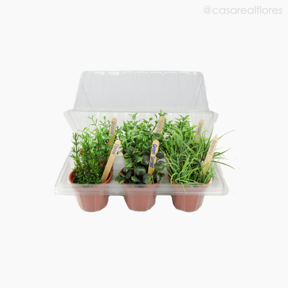 Imagem 2 do produto Mini Ervas no Vasinho Artificial - Verde (9572)