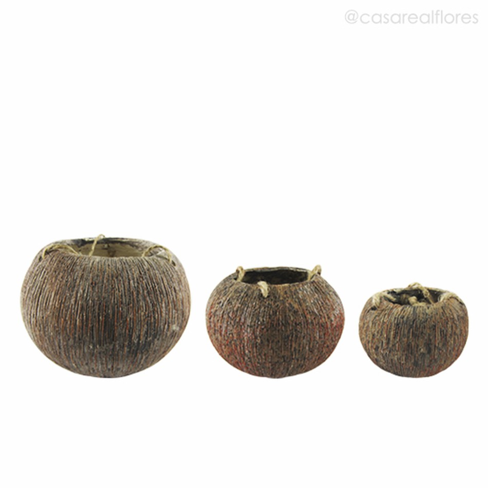Imagem 1 do produto Trio Vasos Com Corda - Marrom (10863)