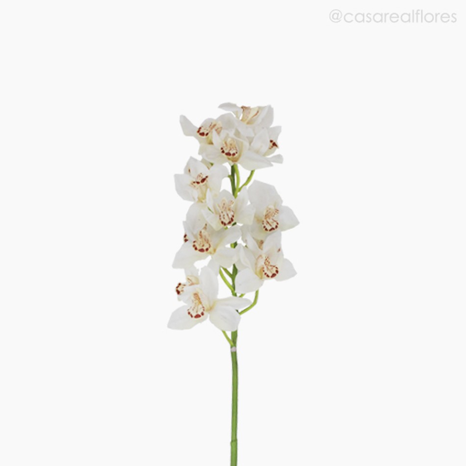 Orquídea Cymbidium Artificial - Branco (7965) - Casa Real Flores e  Decorações