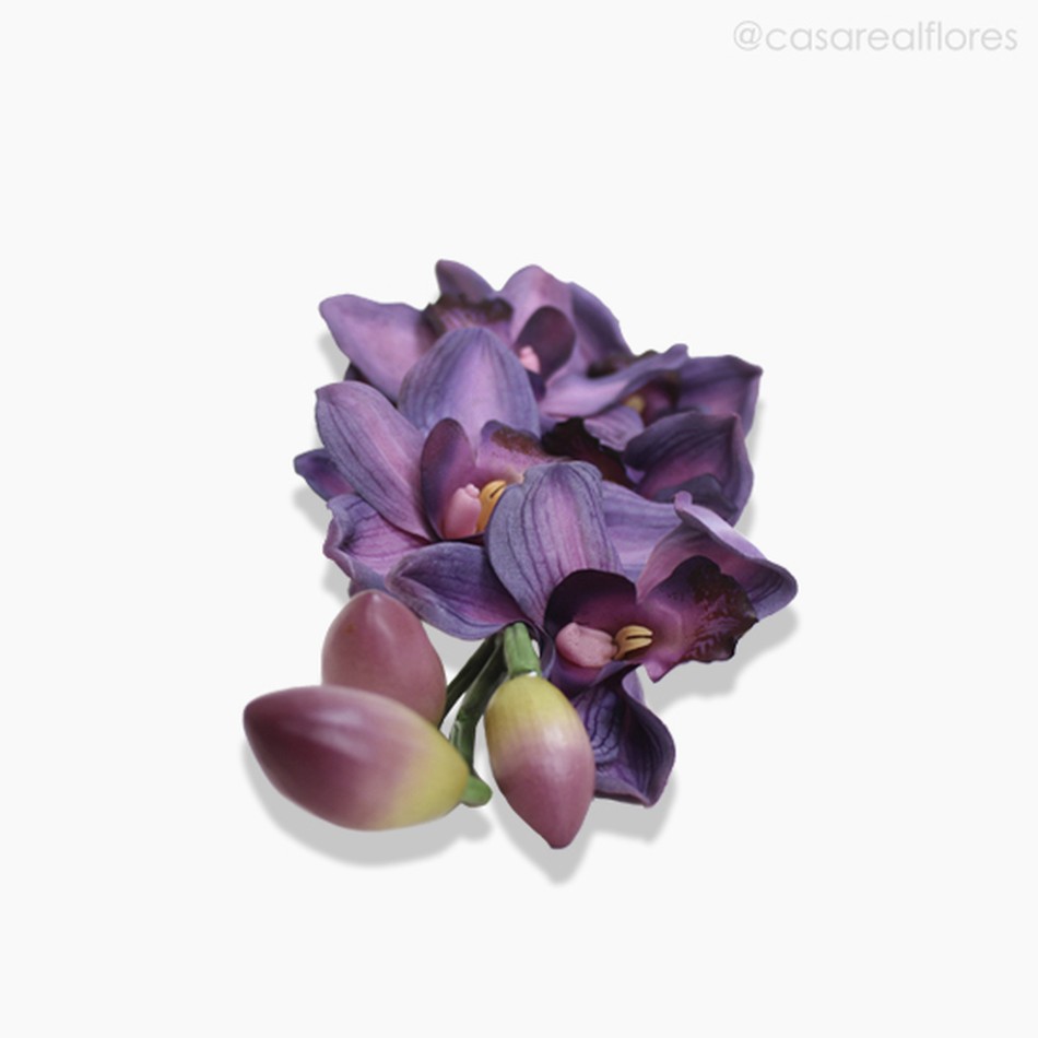 Orquídea Cymbidium Artificial - Roxo (9582) - Casa Real Flores e Decorações