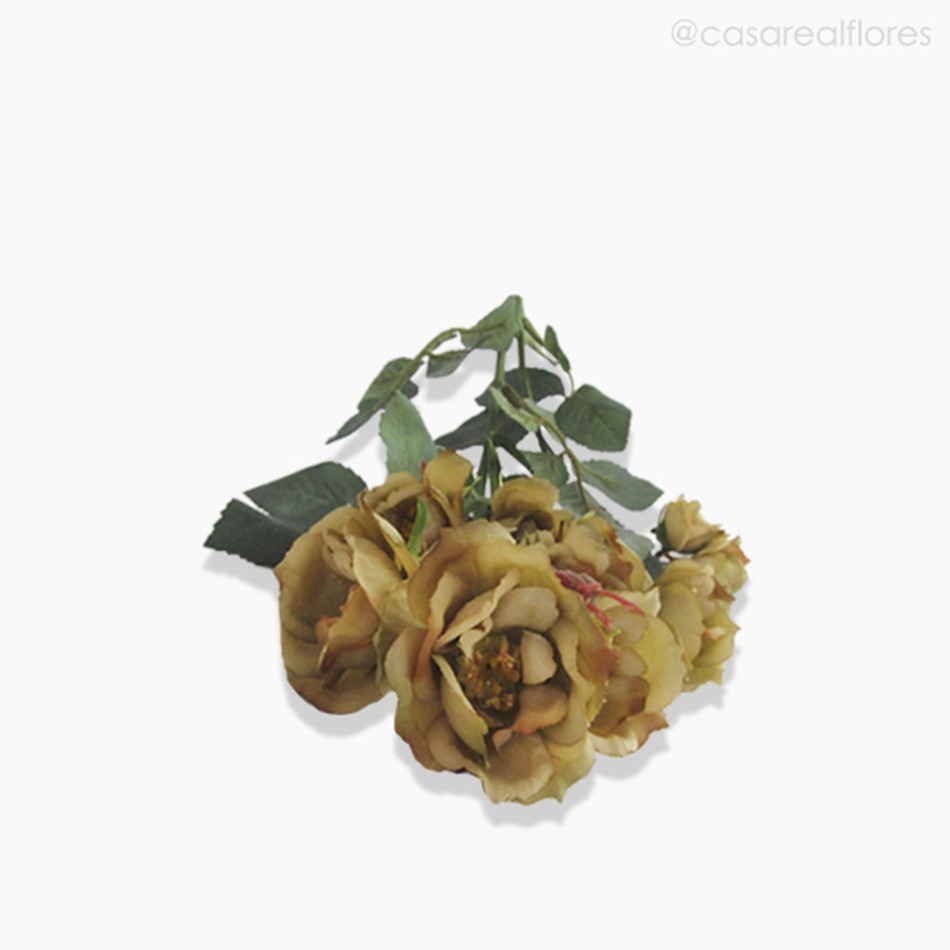 Imagem 4 do produto Galho Mini Rosa Artificial - Amarelo Escuro (9643)