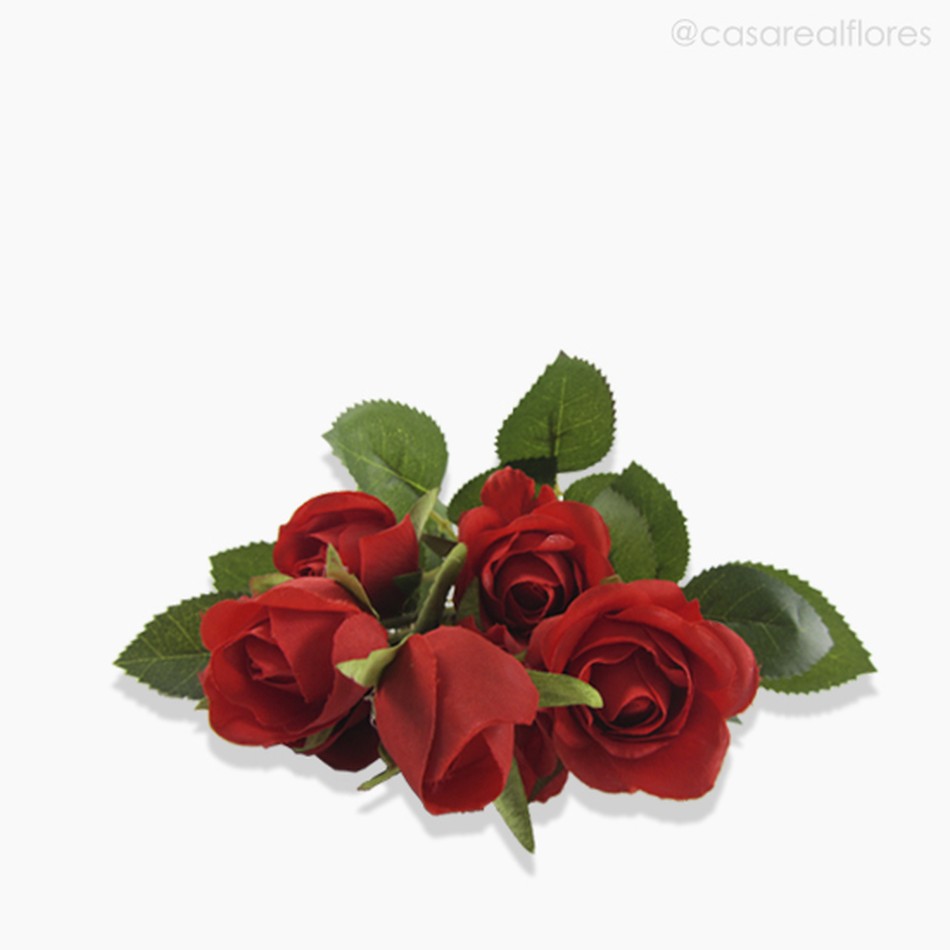 Imagem 3 do produto Galho Buquê Mini Rosa Artificial - Vermelho (10593)