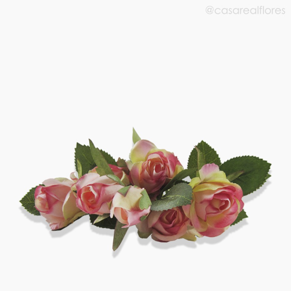 Imagem 3 do produto Galho Buquê Mini Rosa Artificial - Rosa Claro (10592)