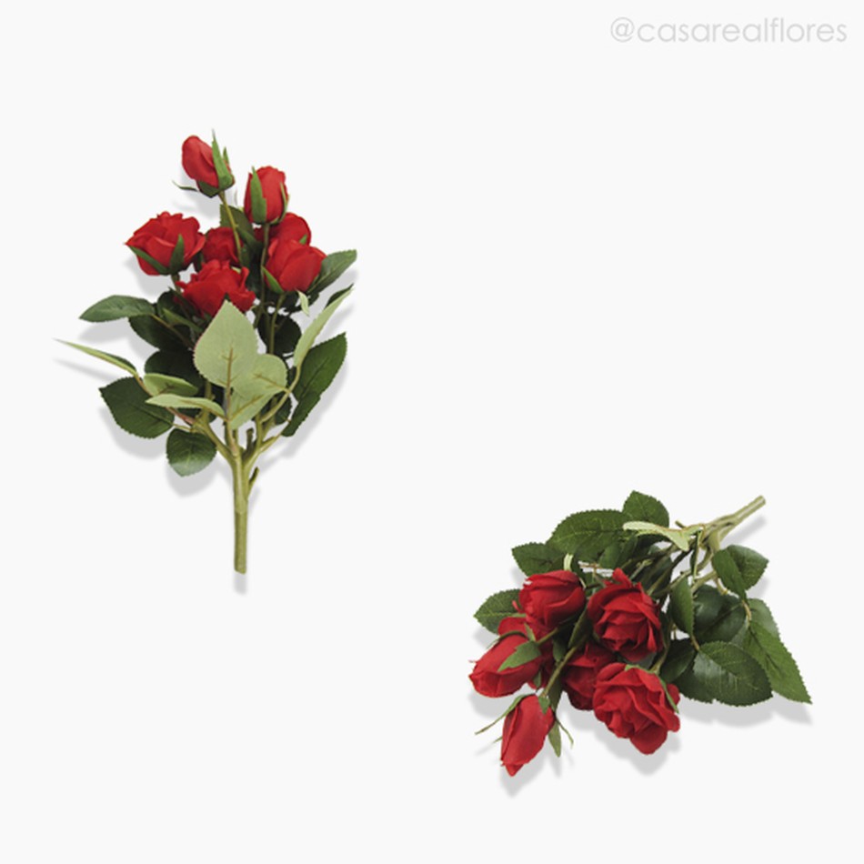 Imagem 4 do produto Galho Buquê Mini Rosa Artificial - Vermelho (10593)