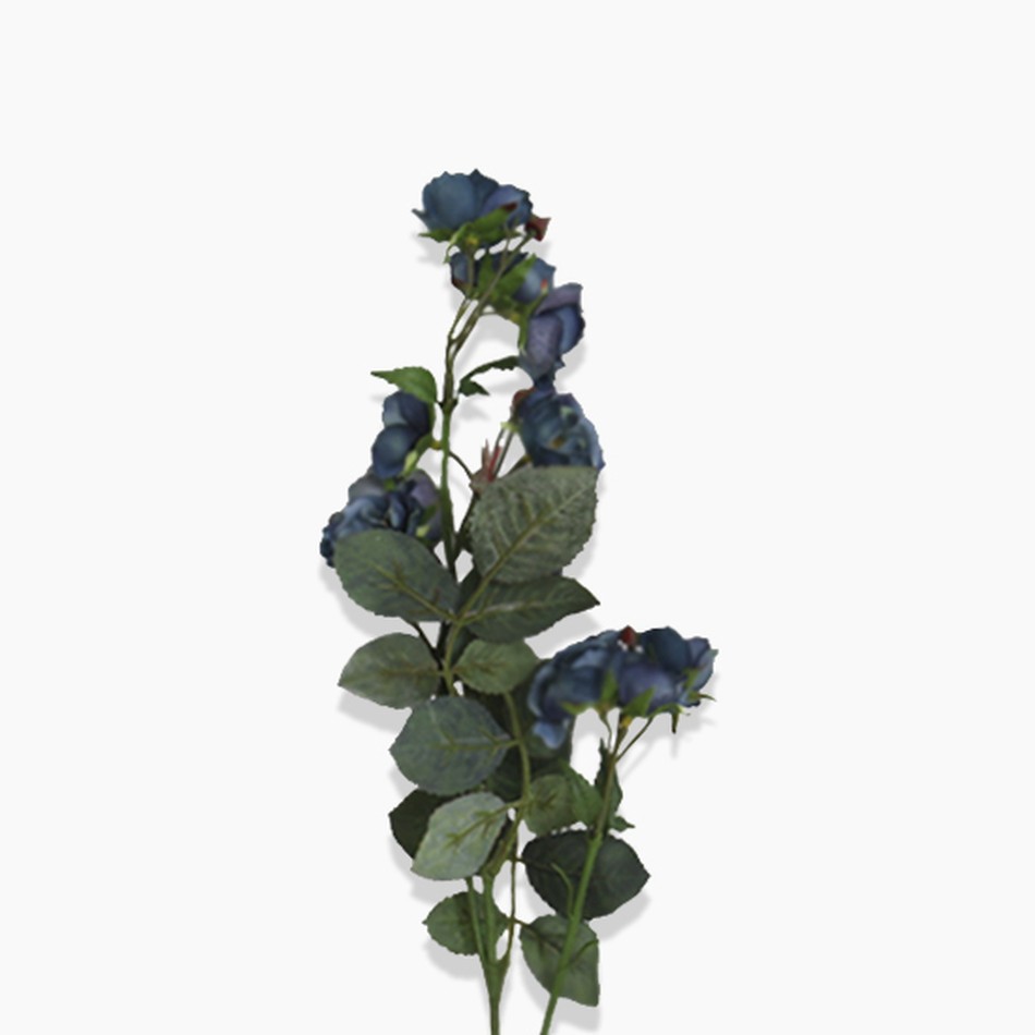Imagem 2 do produto Galho Mini Rosa Artificial - Azul Escuro (9642)