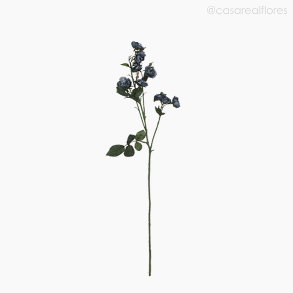 Imagem 1 do produto Galho Mini Rosa Artificial - Azul Escuro (9642)