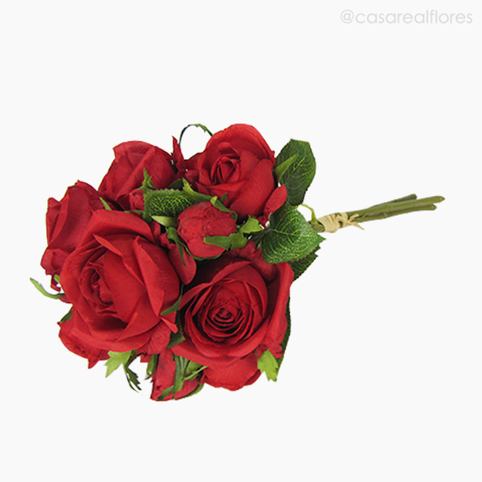 Imagem 2 do produto Buquê Rosa X3 com Rafia - Vermelho (11825)