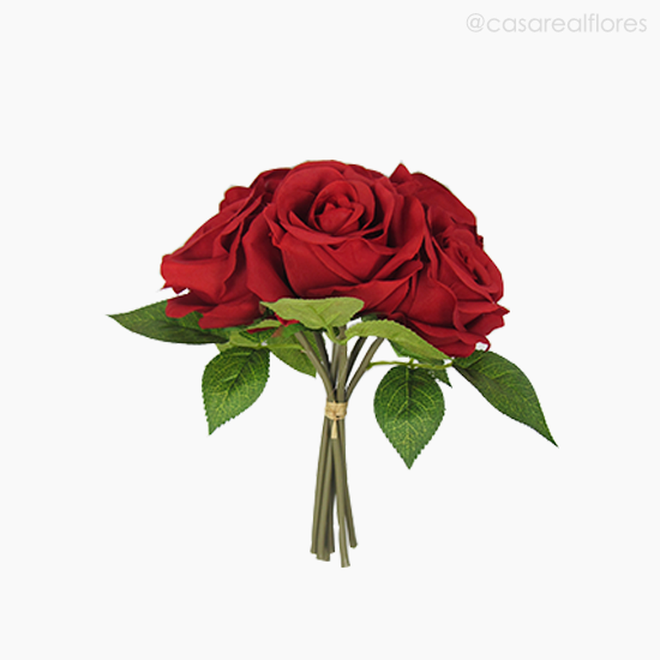 Imagem 1 do produto Buquê Rosa X6 com Rafia - Vermelho (11827)